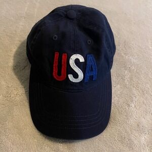 Old Navy USA Baseball Cap Navy Blue Red White Blue Embroidered Adjustable Hat
